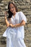 Asher Cap Sleeve Blouse White